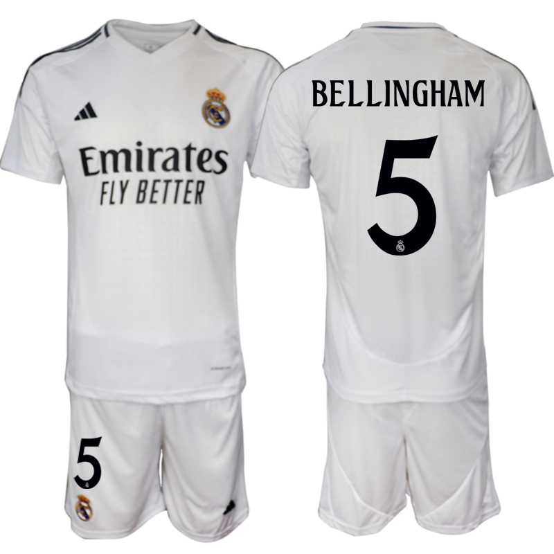 Men 2024-2025 Club Real Madrid home White 5 Soccer Jersey